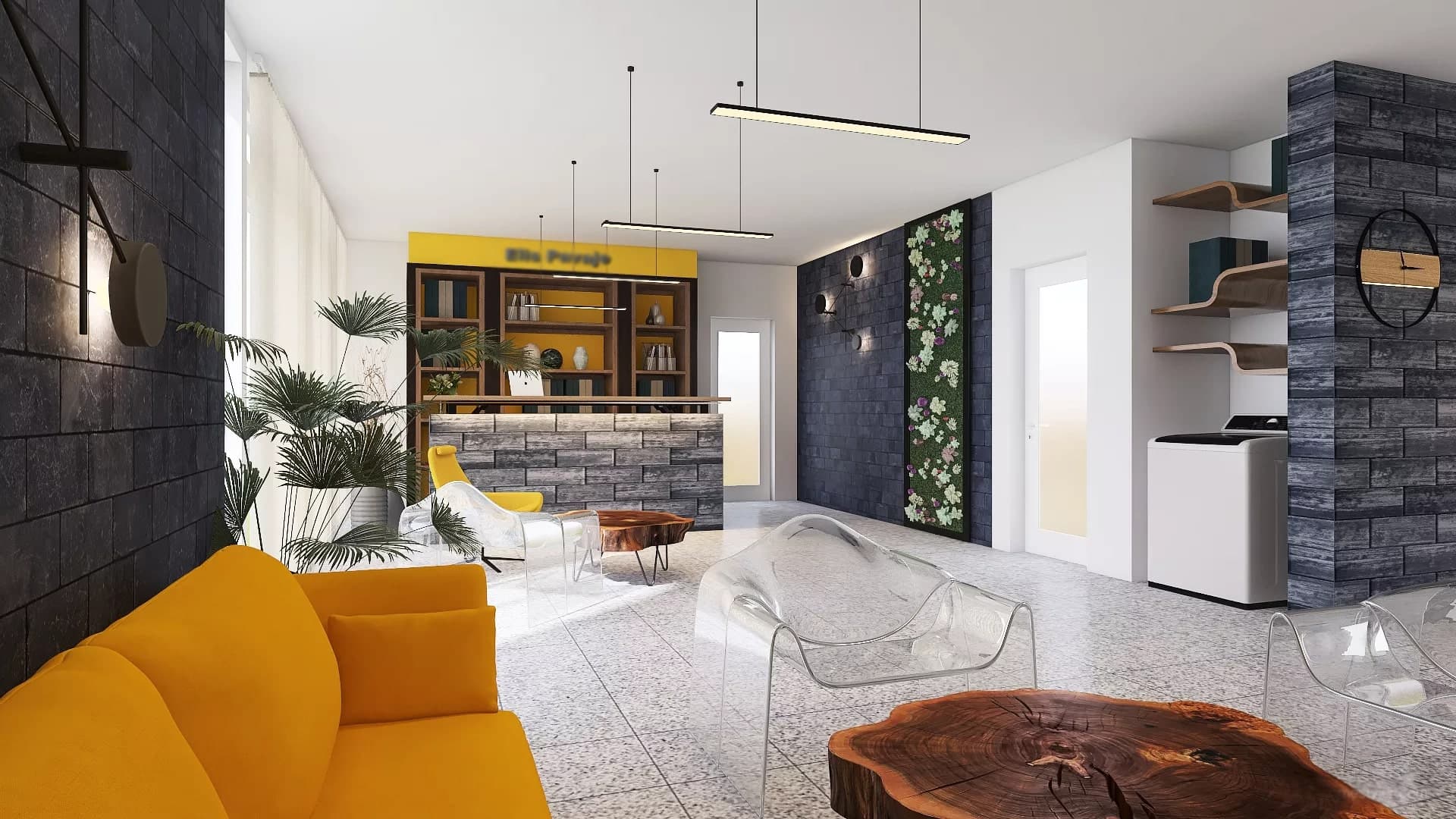 Design interior receptie cladire de birouri